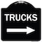 Signmission Trucks Trucks With Right Arrow Heavy-Gauge Aluminum Architectural Sign, 18" x 18", BW-1818-22780 A-DES-BW-1818-22780 - alternate 1